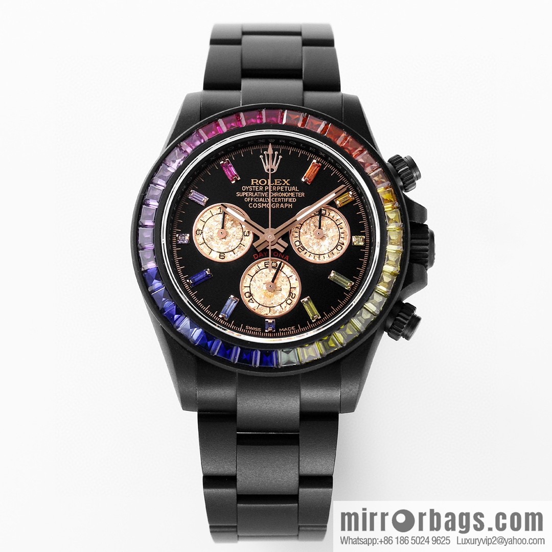 IPK carbon black steel emperor Rolex ROLEX modified Daytona 7750 multi-function mechanical movement watch