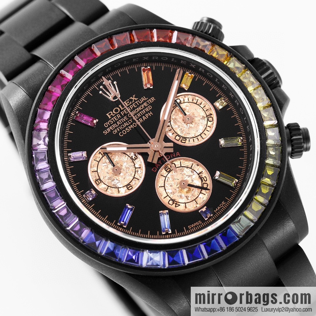 IPK carbon black steel emperor Rolex ROLEX modified Daytona 7750 multi-function mechanical movement watch