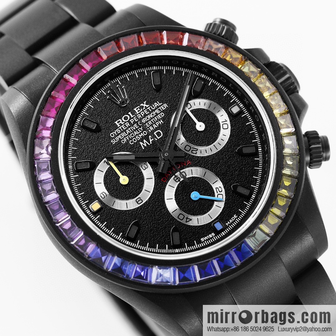 IPK carbon black steel emperor Rolex ROLEX modified Daytona 7750 multi-function mechanical movement watch
