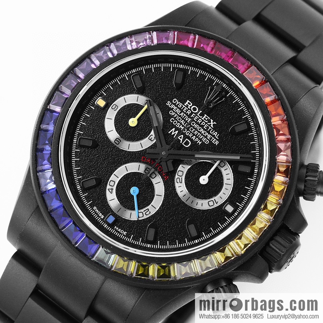 IPK carbon black steel emperor Rolex ROLEX modified Daytona 7750 multi-function mechanical movement watch