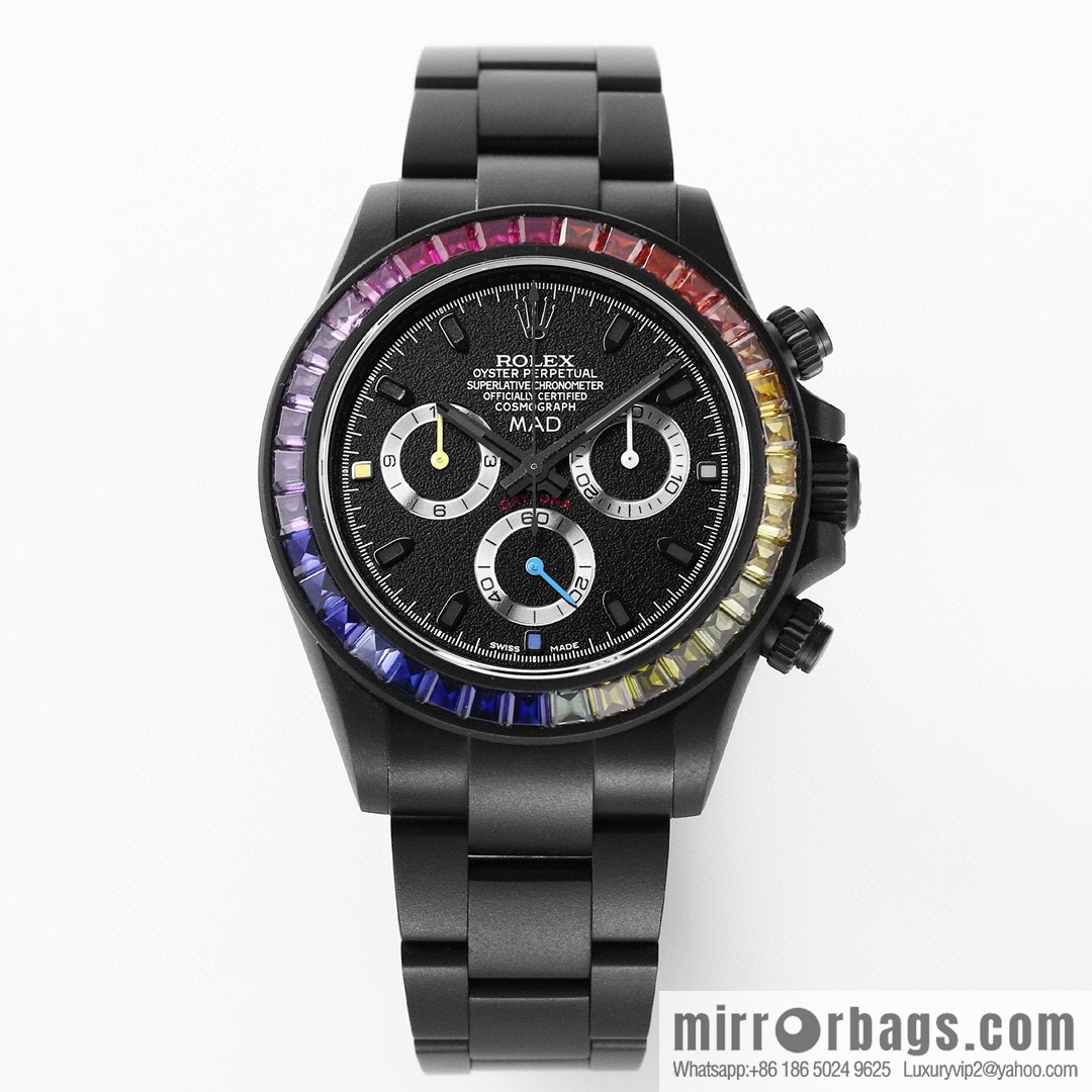 IPK carbon black steel emperor Rolex ROLEX modified Daytona 7750 multi-function mechanical movement watch