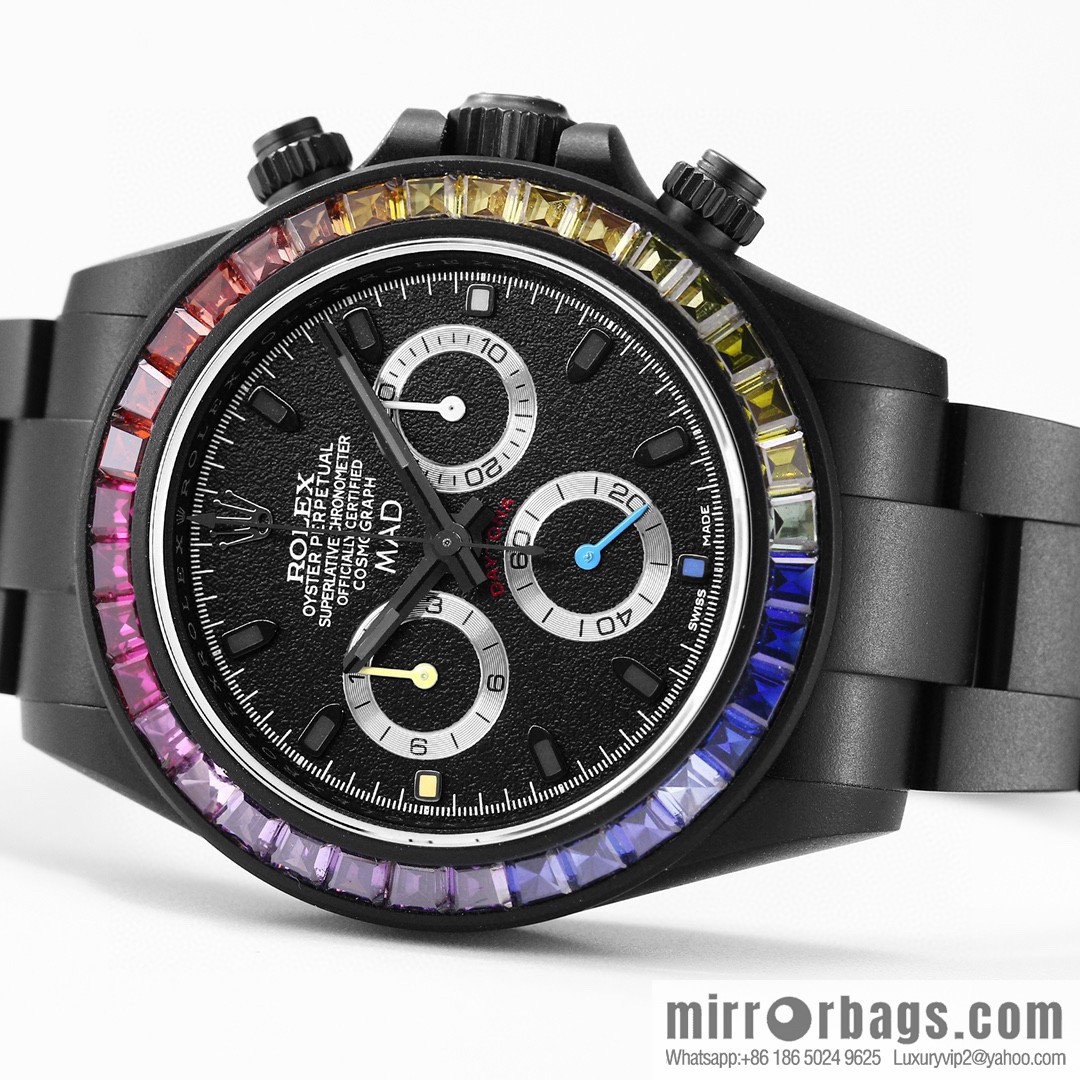 IPK carbon black steel emperor Rolex ROLEX modified Daytona 7750 multi-function mechanical movement watch