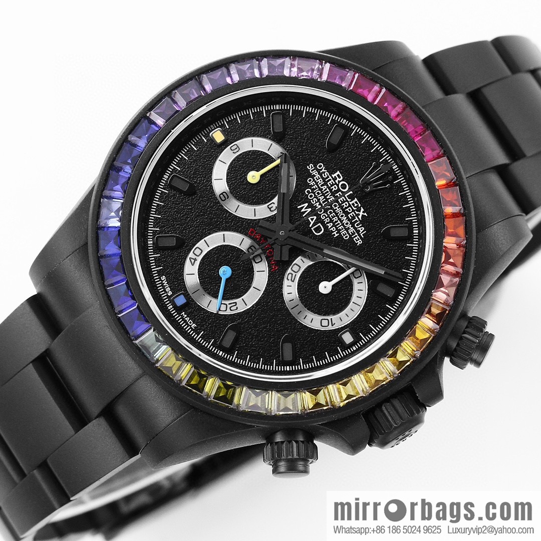 IPK carbon black steel emperor Rolex ROLEX modified Daytona 7750 multi-function mechanical movement watch