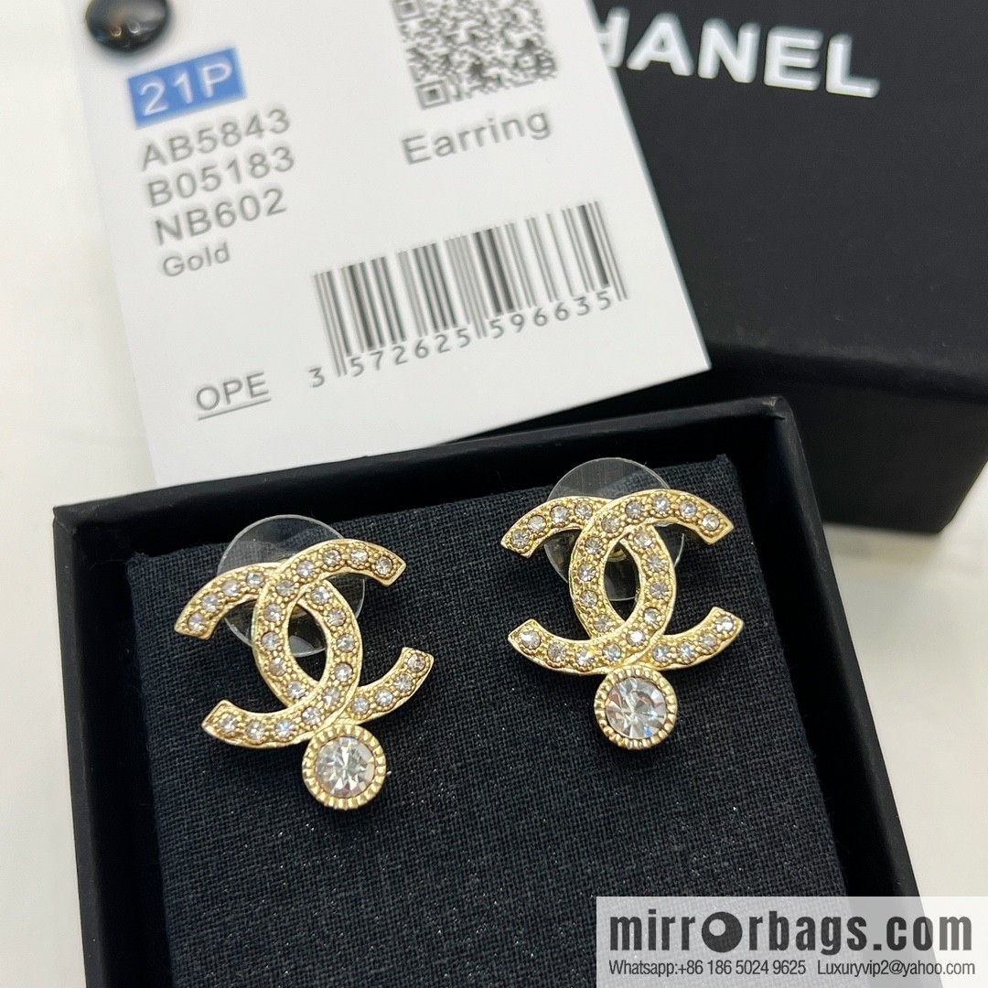 New ☑️ CHANEL Chanel double c single diamond stud earrings