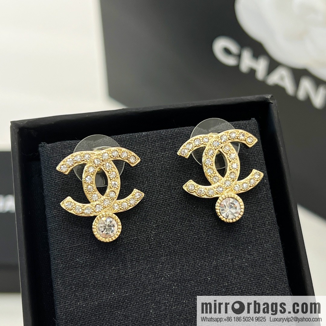 New ☑️ CHANEL Chanel double c single diamond stud earrings