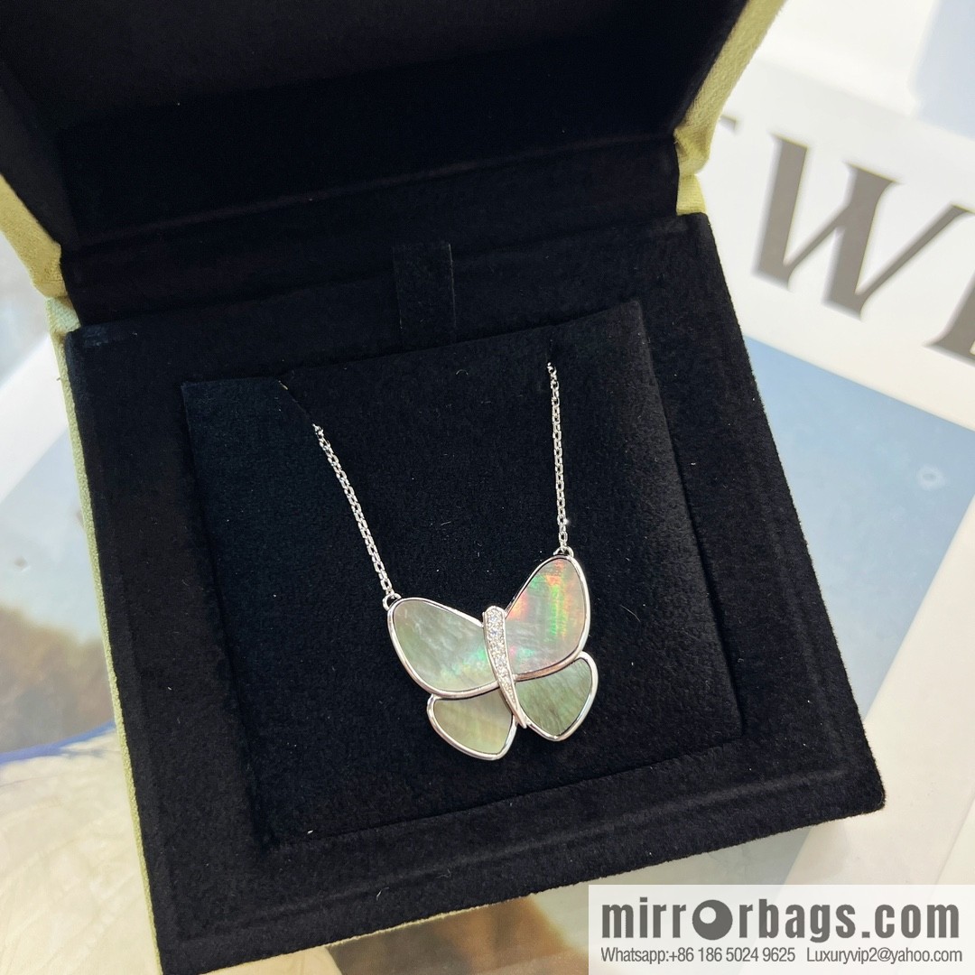 Van Cleef & Arpels White shells, grey shells, butterfly necklace