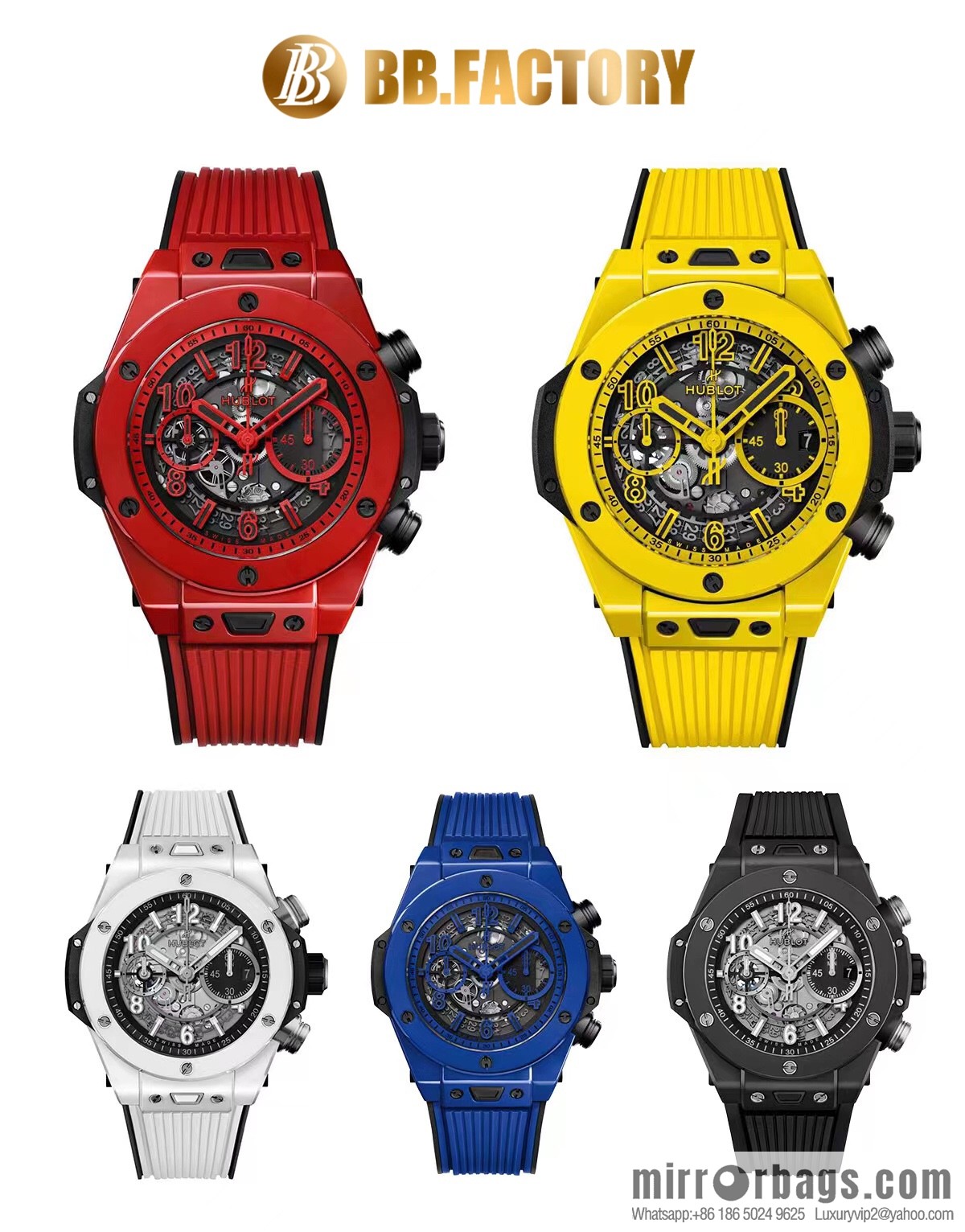 BBF new breakthrough, color ceramics come out HUBLOT BIG BANG Unico big bang series color ceramic watch, ceramic