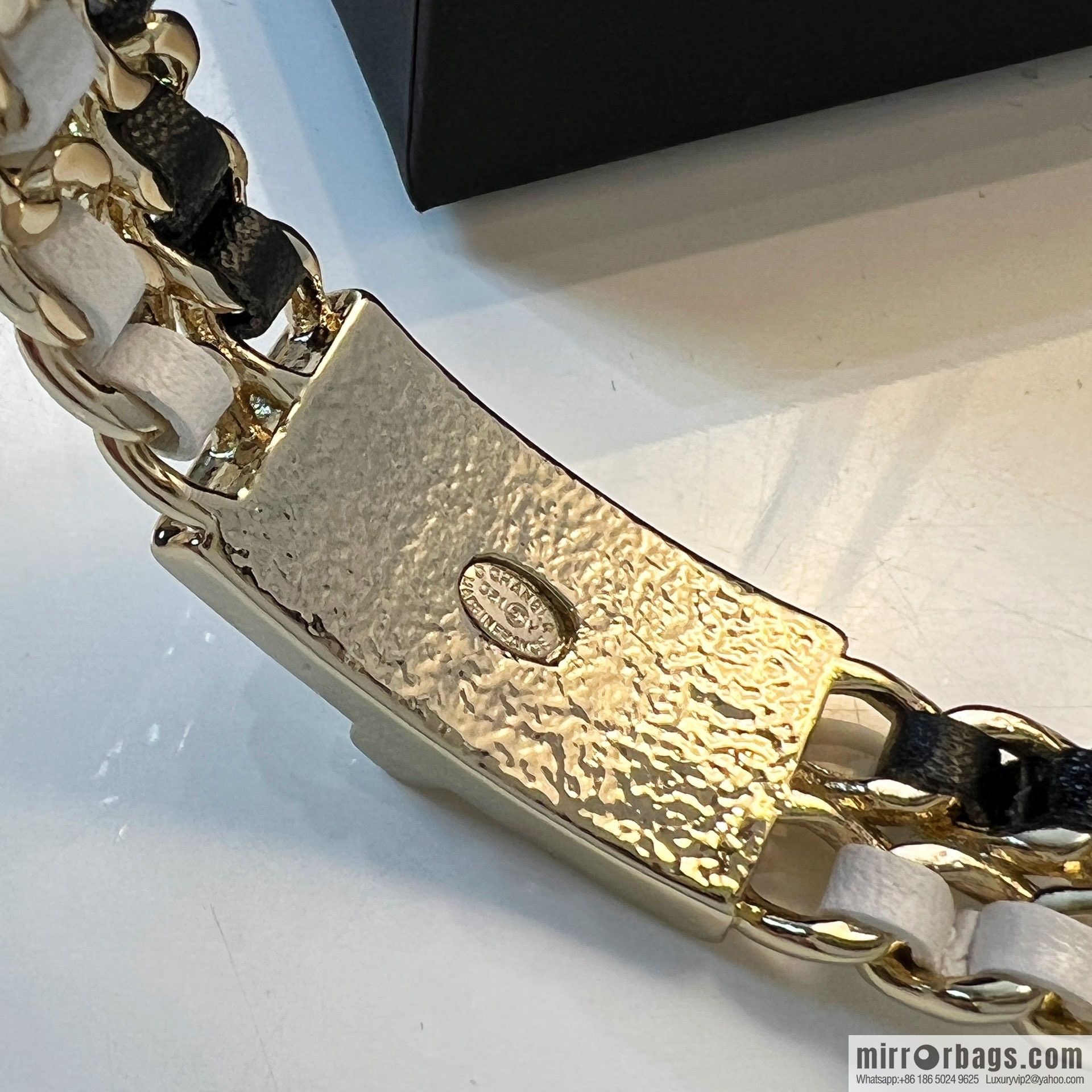 New ☑️ CHANEL Chanel double c black and white leather rope open bracelet