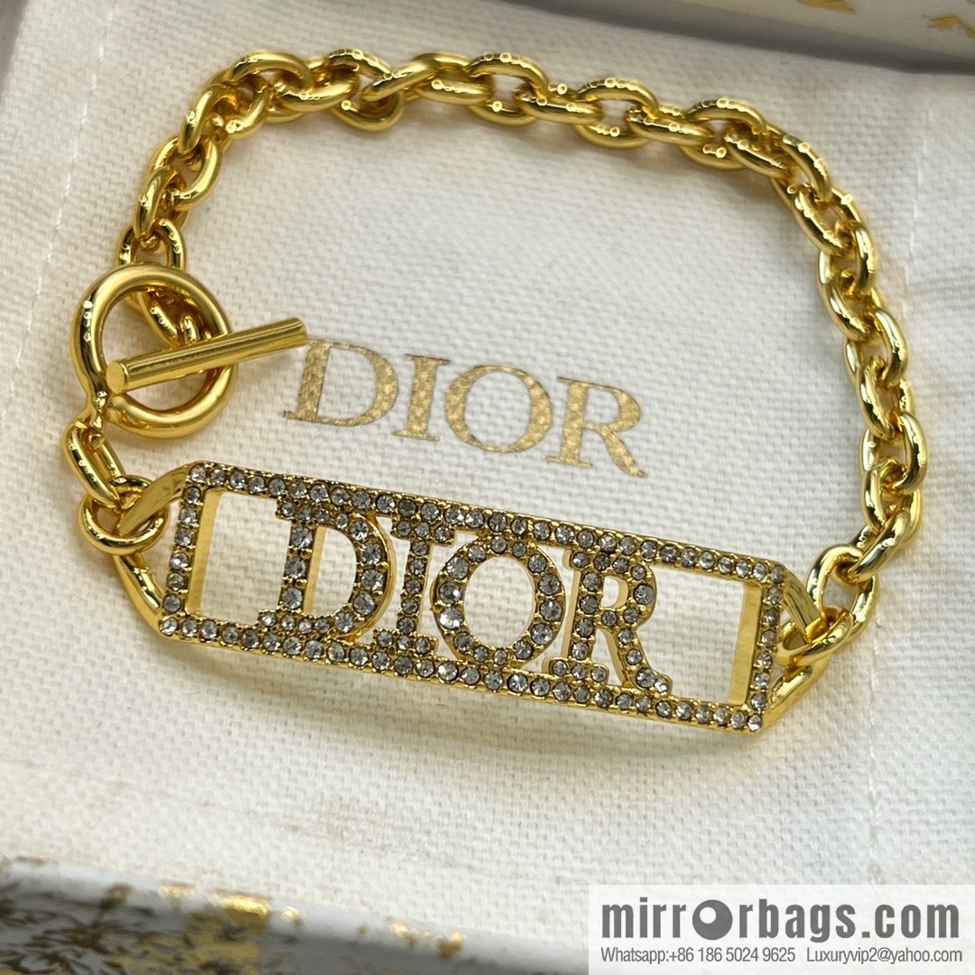 New ☑️ DIOR Dior full diamond letter necklace bracelet