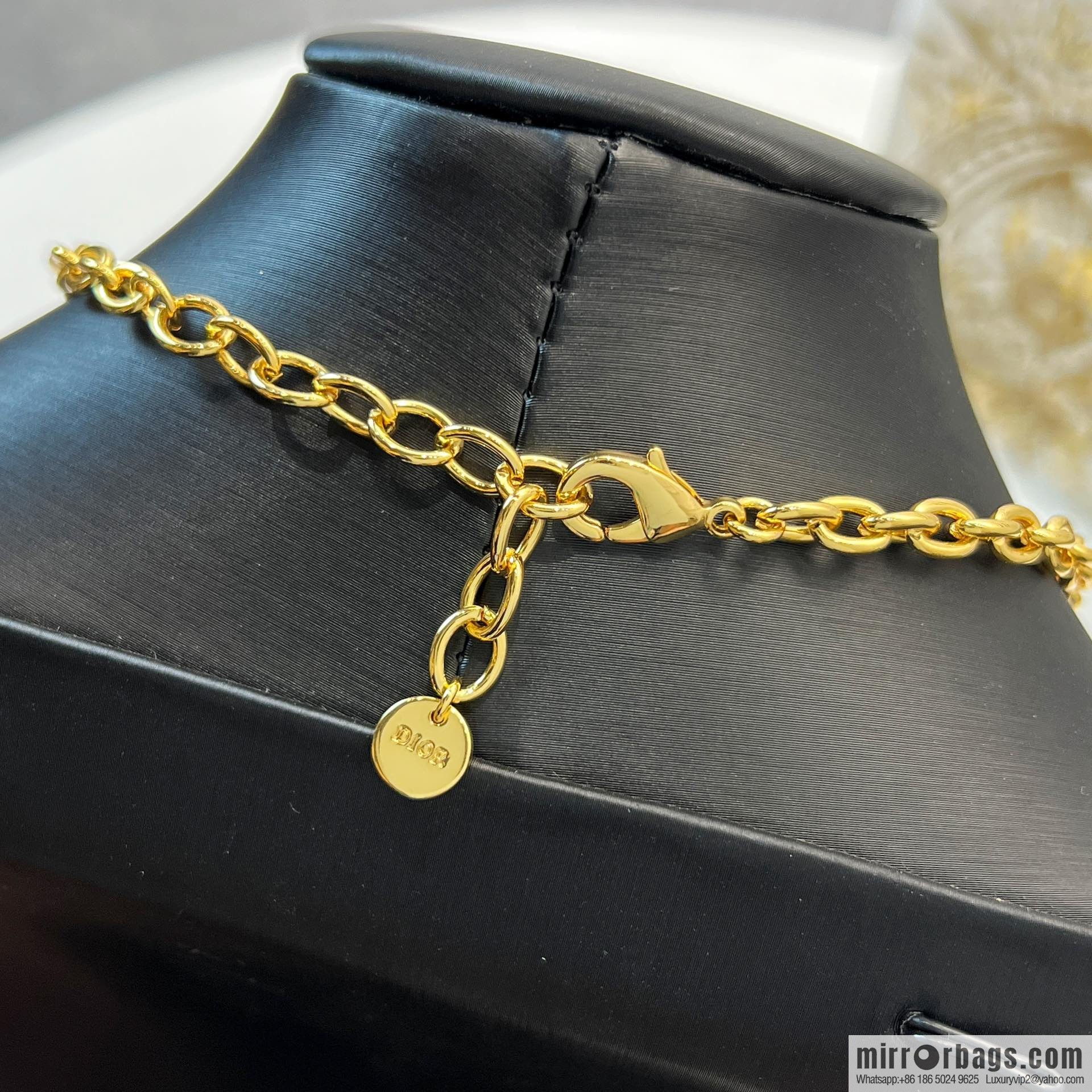 New ☑️ DIOR Dior full diamond letter necklace bracelet