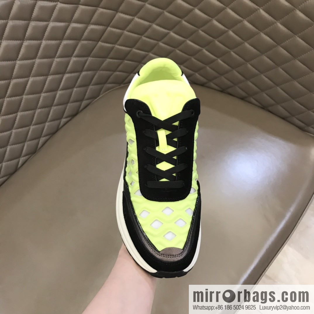 Valentino His & Hers Lycra fabric, suede and metallic calfskin sneakers