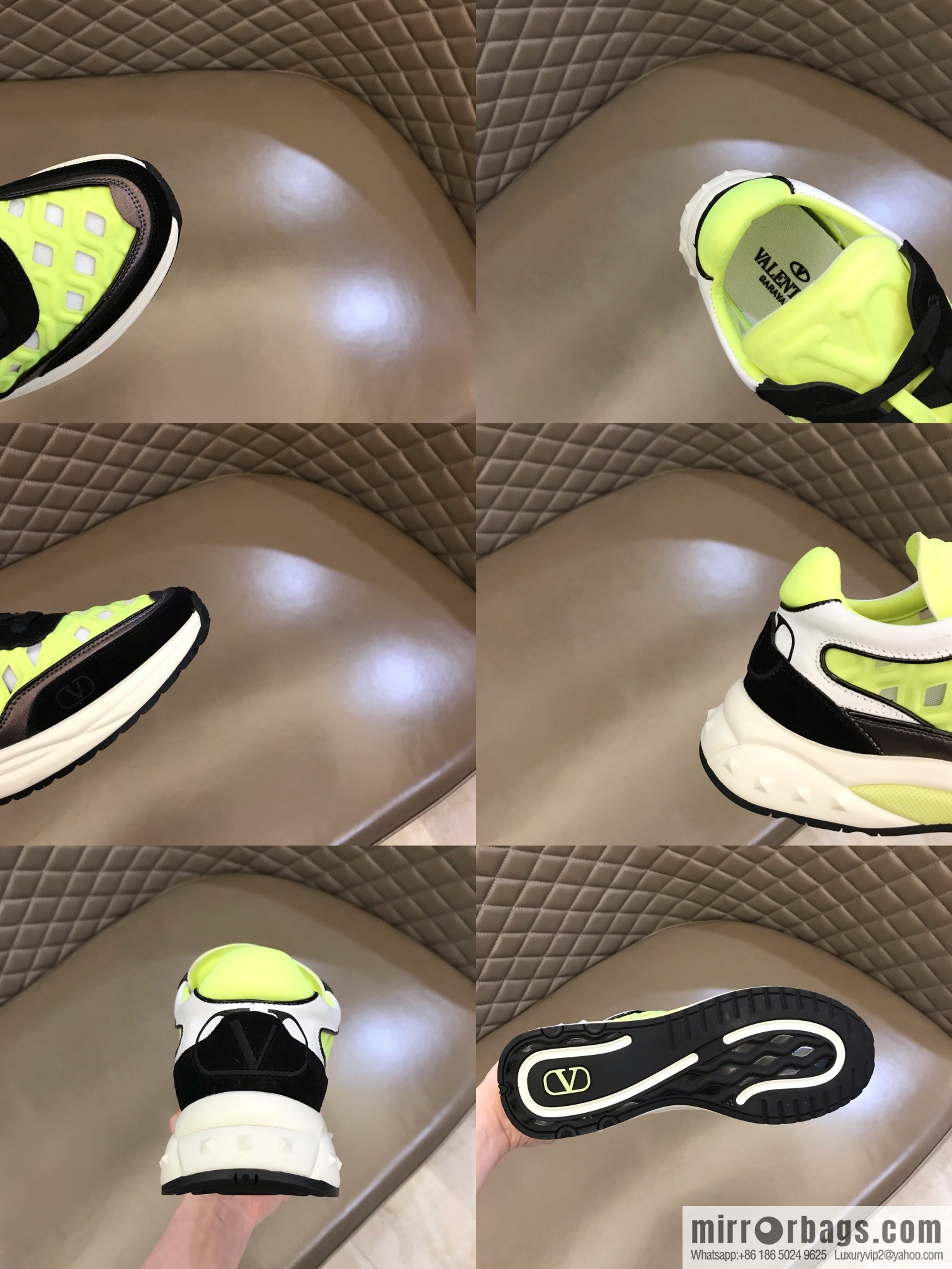 Valentino His & Hers Lycra fabric, suede and metallic calfskin sneakers