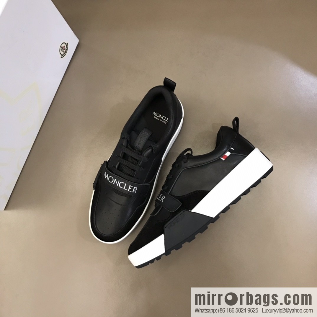 Moncle tongue with rubber logo badge men's casual shoes