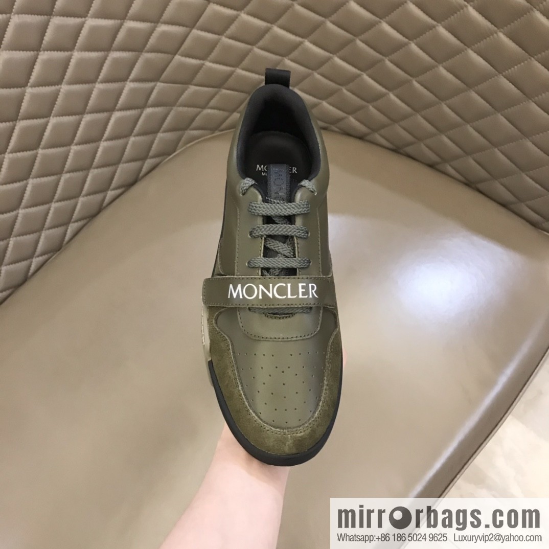 Moncle tongue with rubber logo badge men's casual shoes