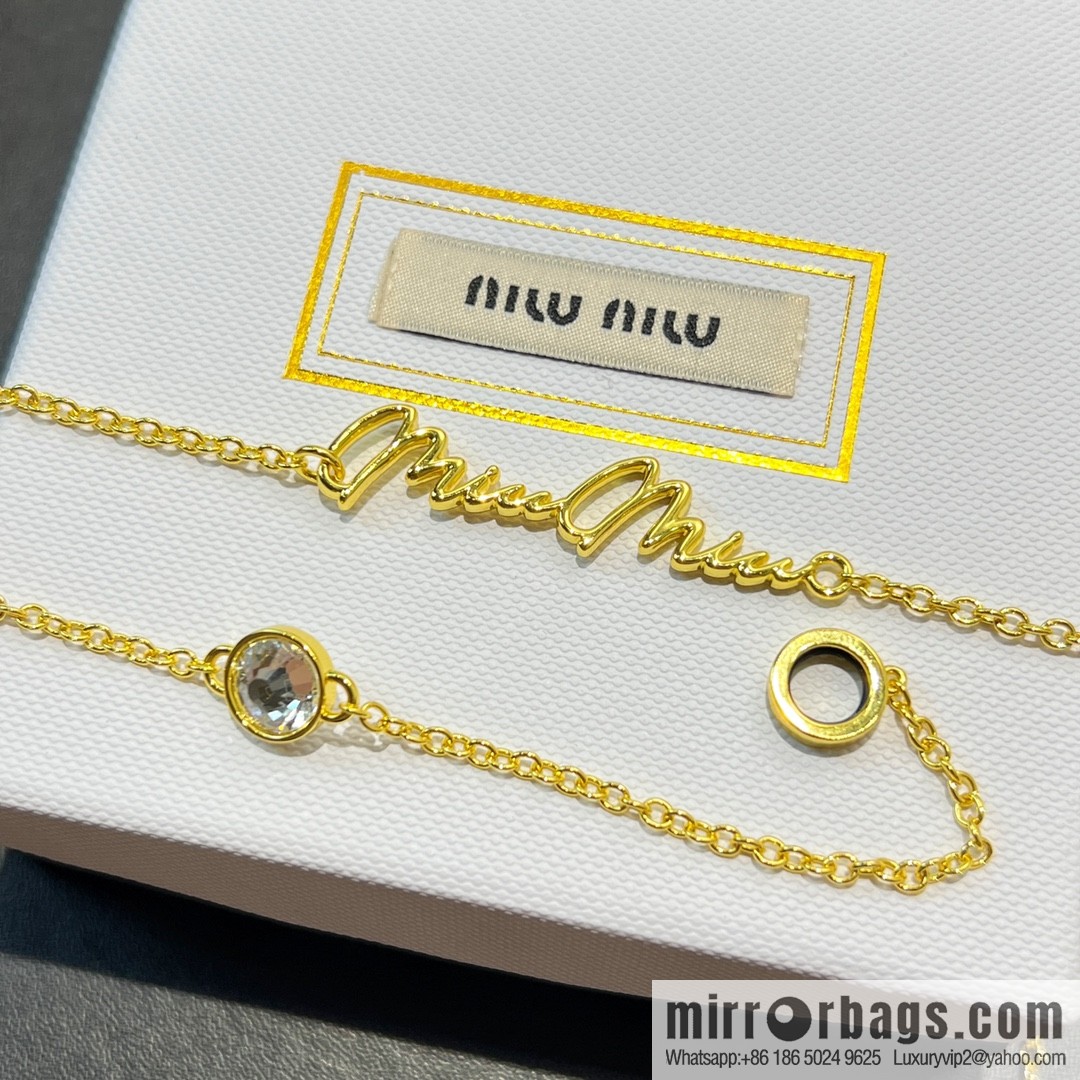 MIU MIU Miu round diamond earphone chain necklace