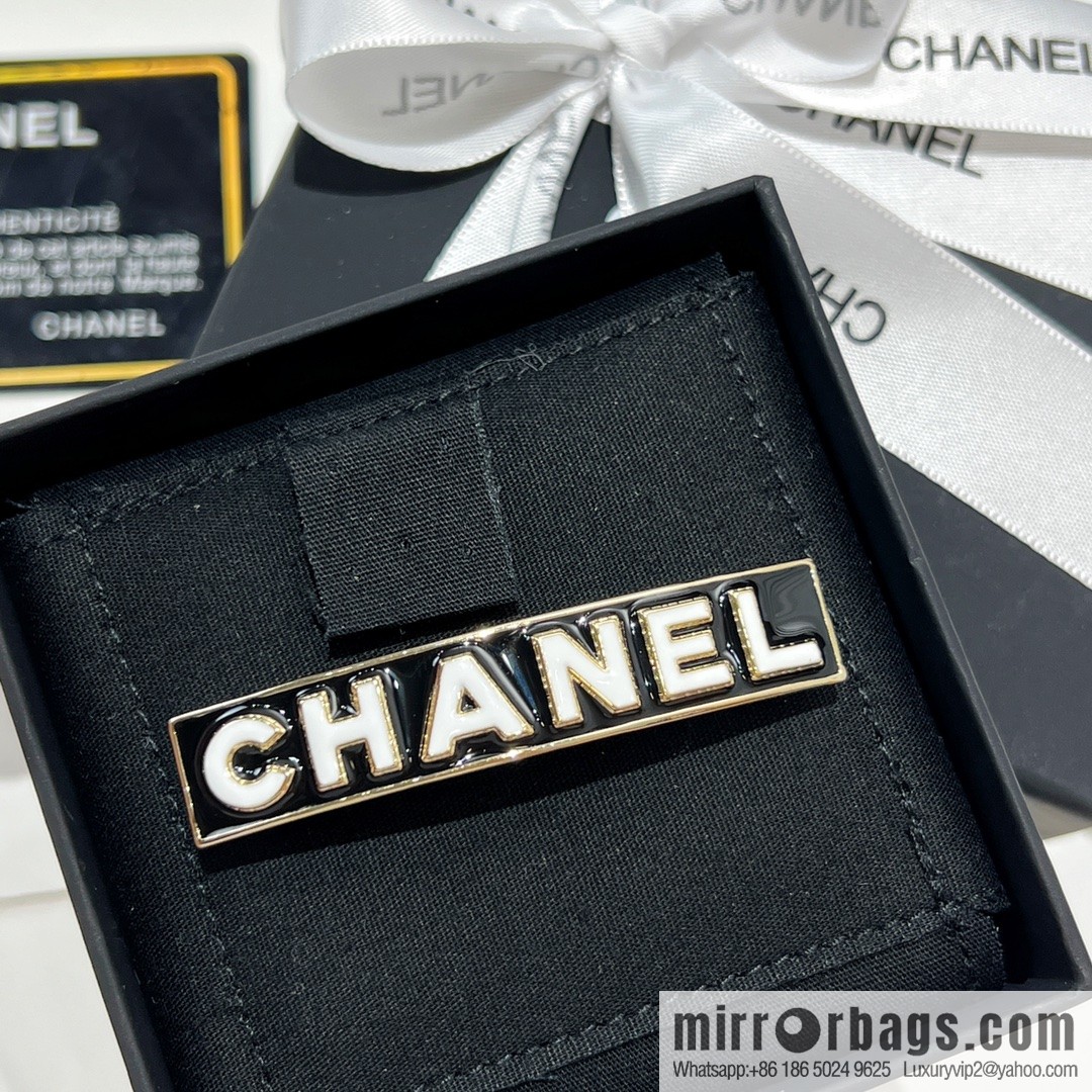 New ☑️ CHANEL Chanel black oil drop letter hairpin hairpin