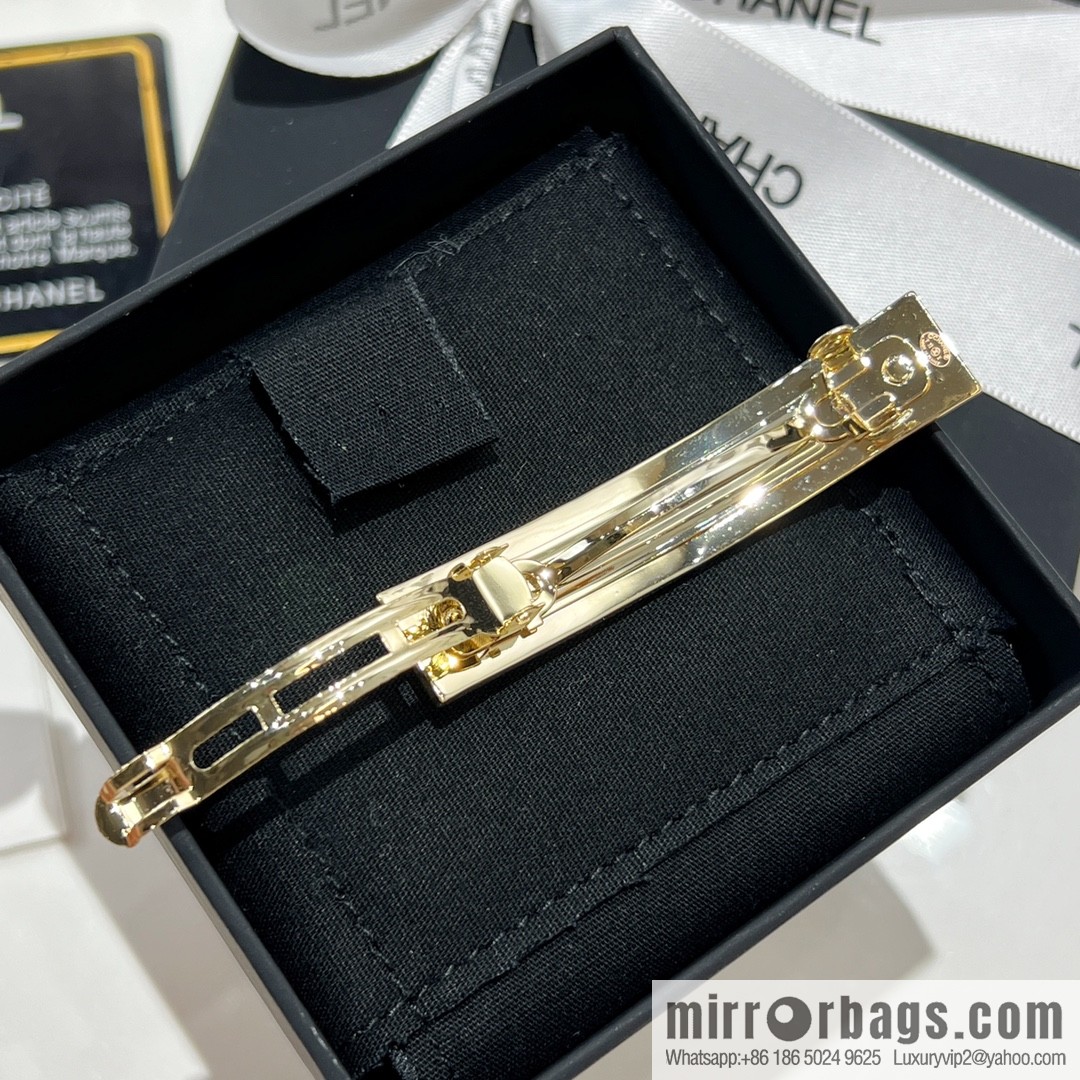 New ☑️ CHANEL Chanel black oil drop letter hairpin hairpin