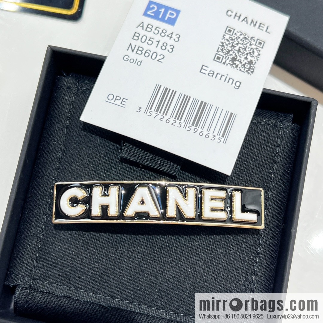 New ☑️ CHANEL Chanel black oil drop letter hairpin hairpin
