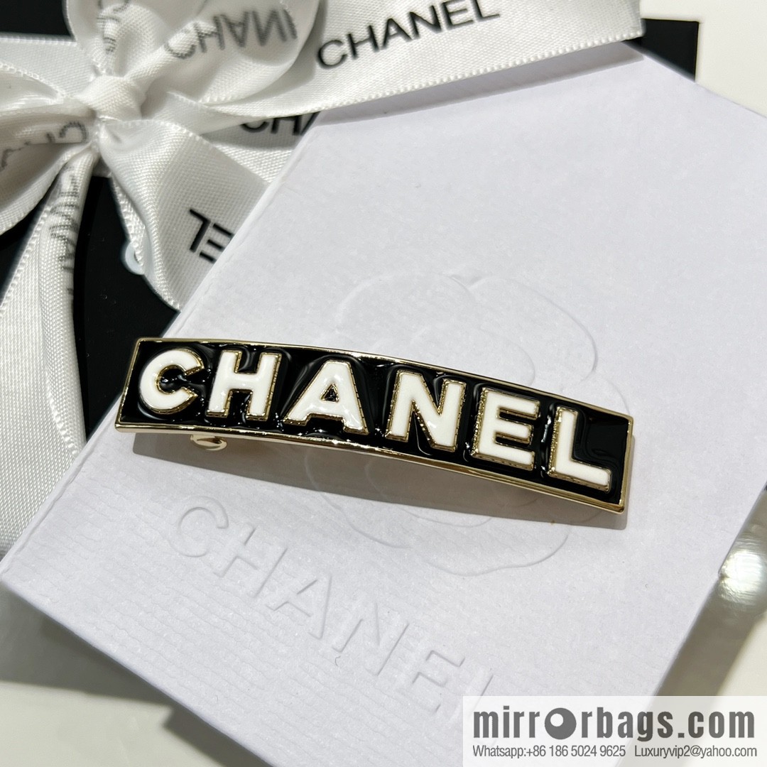 New ☑️ CHANEL Chanel black oil drop letter hairpin hairpin