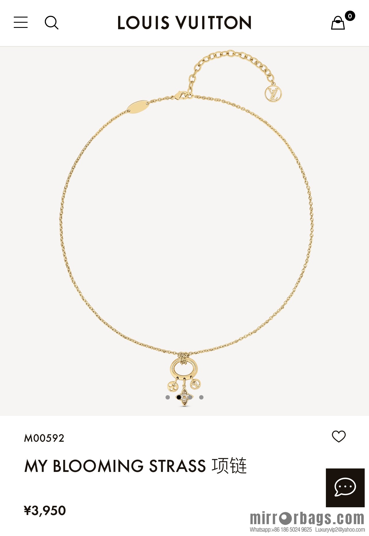 Louis Vuitton lv crystal monogram necklace
