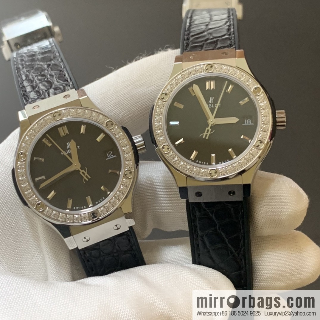 Quartz crocodile leather [HB Factory] new masterpiece, original mold opening, highest version replica, Hublot (Hublot) classic fusion series, women's high-end watch