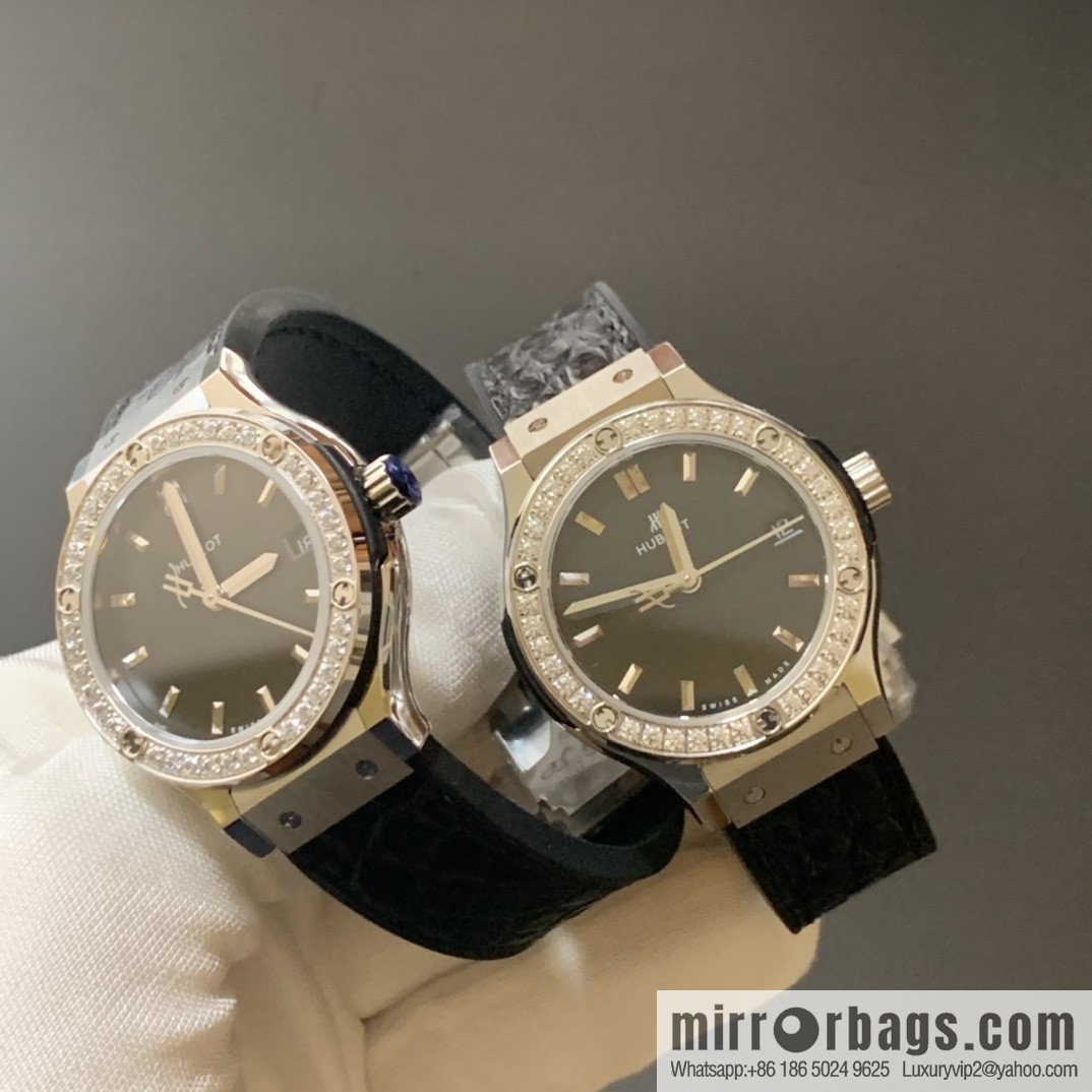 Quartz crocodile leather [HB Factory] new masterpiece, original mold opening, highest version replica, Hublot (Hublot) classic fusion series, women's high-end watch