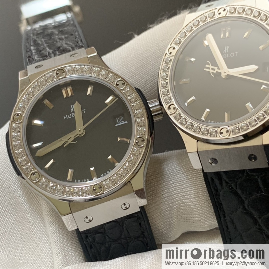 Quartz crocodile leather [HB Factory] new masterpiece, original mold opening, highest version replica, Hublot (Hublot) classic fusion series, women's high-end watch