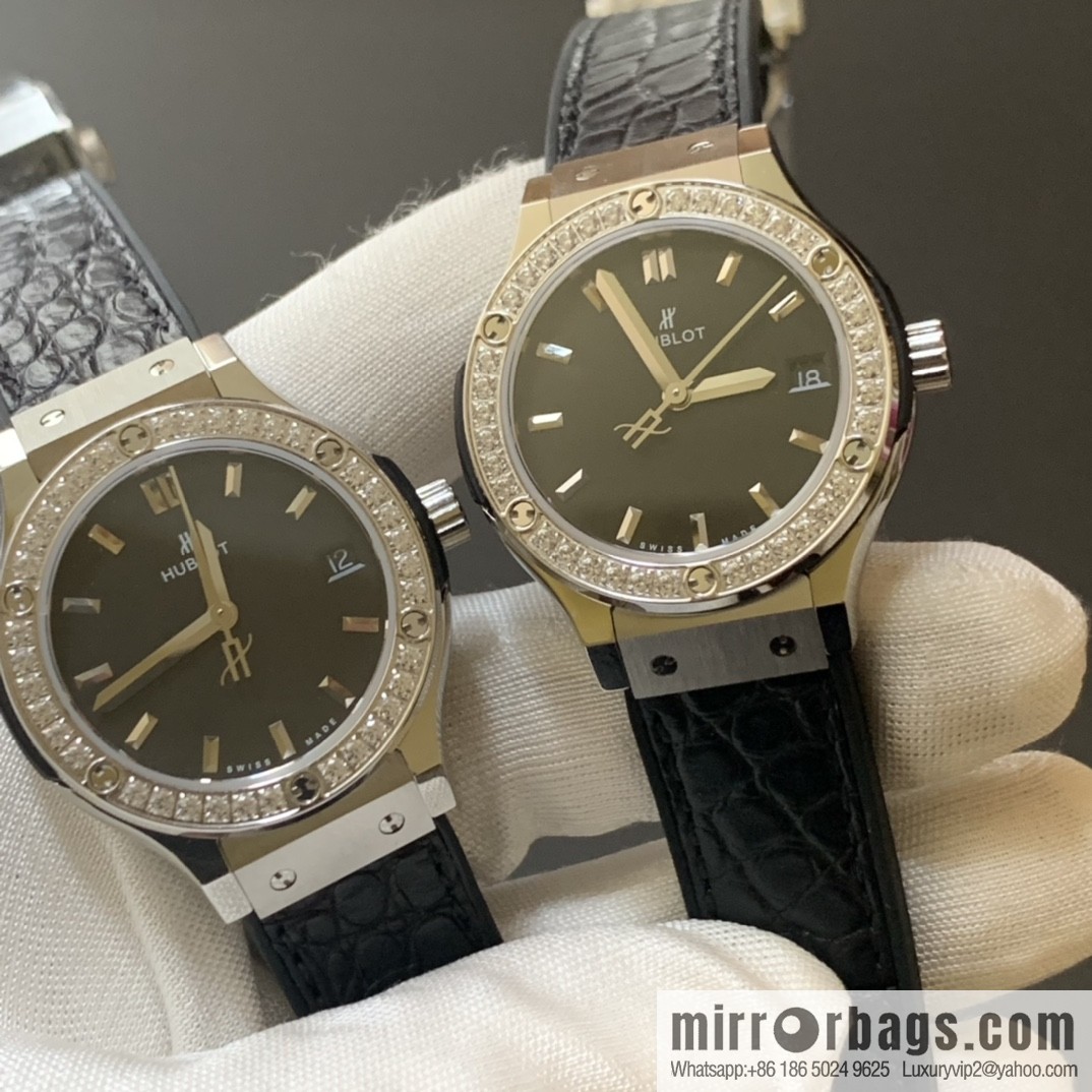 Quartz crocodile leather [HB Factory] new masterpiece, original mold opening, highest version replica, Hublot (Hublot) classic fusion series, women's high-end watch