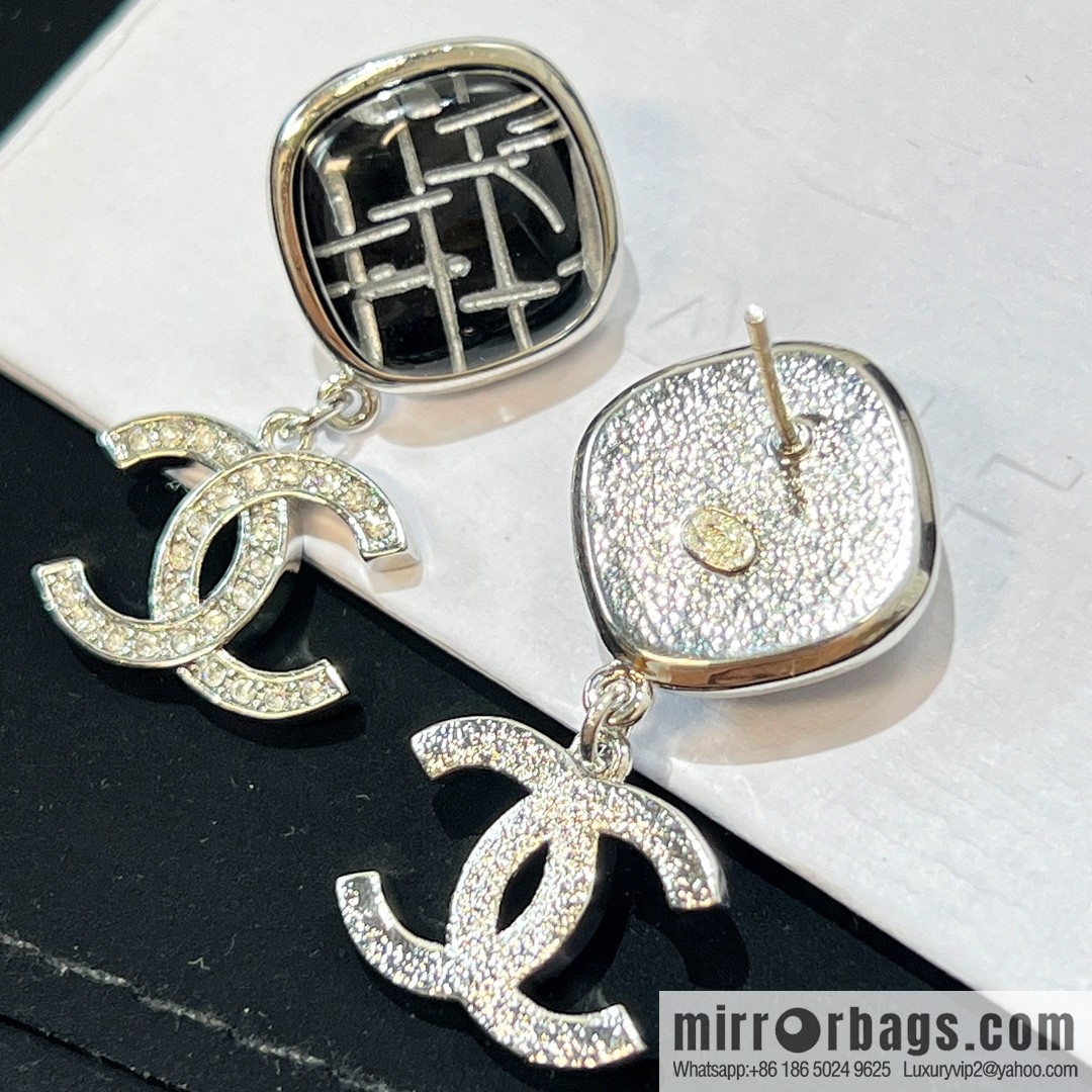 New ☑️ CHANEL Chanel c2 rhombus double c stud earrings