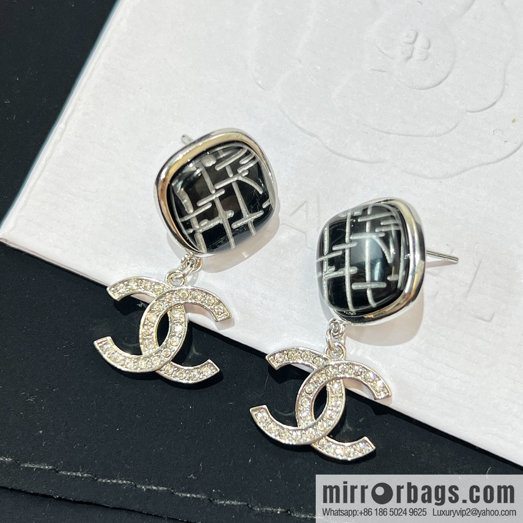 New ☑️ CHANEL Chanel c2 rhombus double c stud earrings