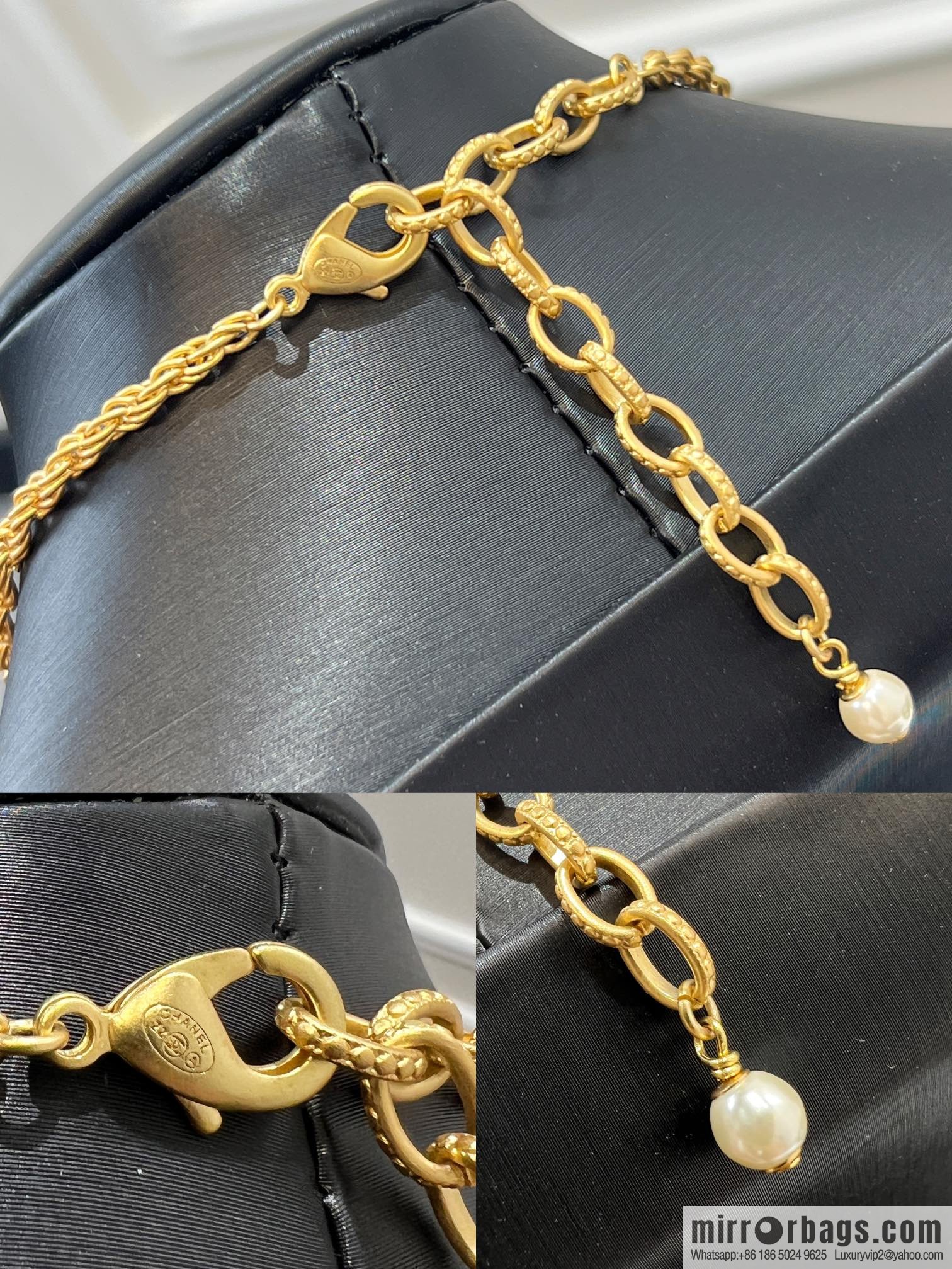 New ☑️ CHANEL Chanel Double C Color Pearl Necklace
