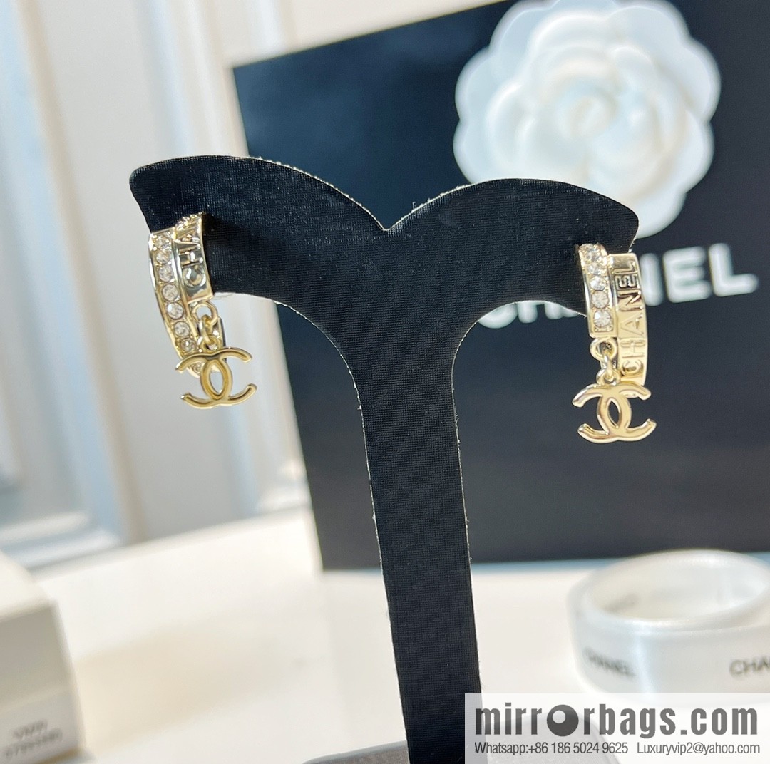 New ☑️ CHANEL Chanel c2 double c full diamond stud earrings