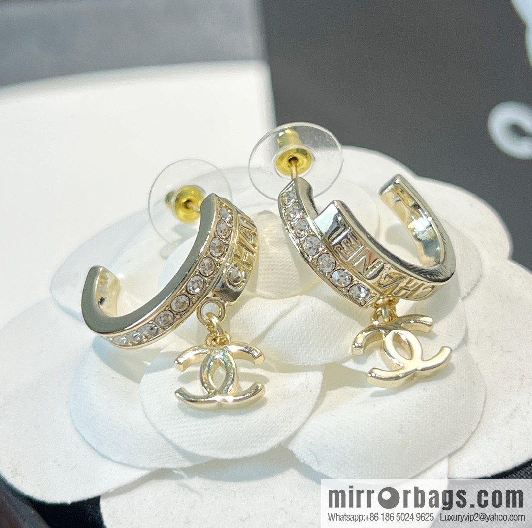 New ☑️ CHANEL Chanel c2 double c full diamond stud earrings