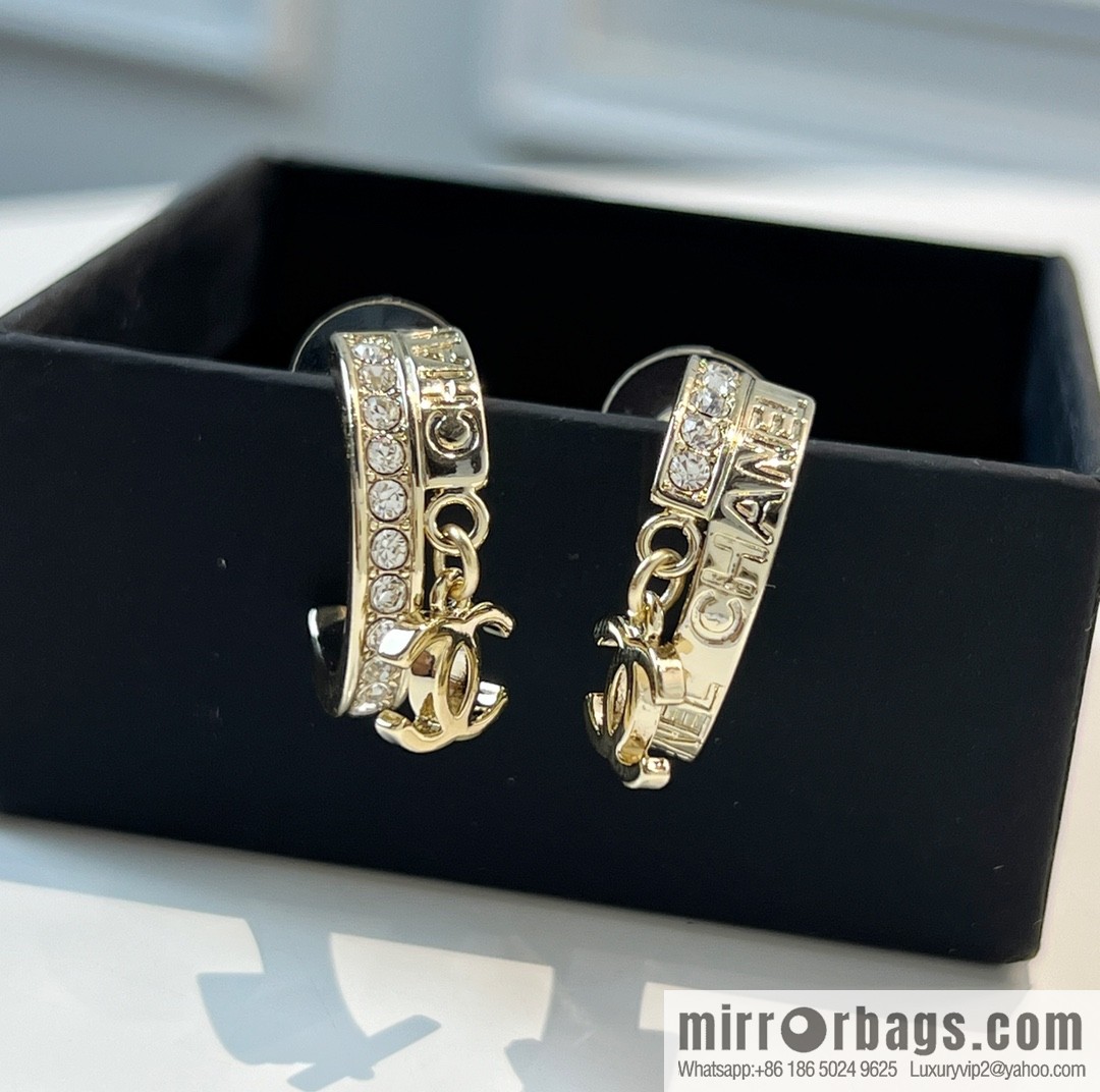 New ☑️ CHANEL Chanel c2 double c full diamond stud earrings