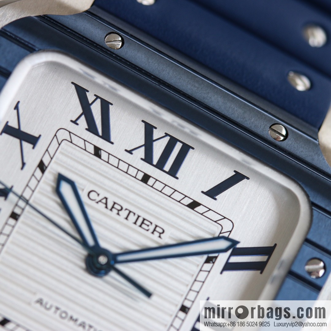 New GF Santos Tape Blue PVD Plated Bezel MIYOTA9015 Self-winding Movement