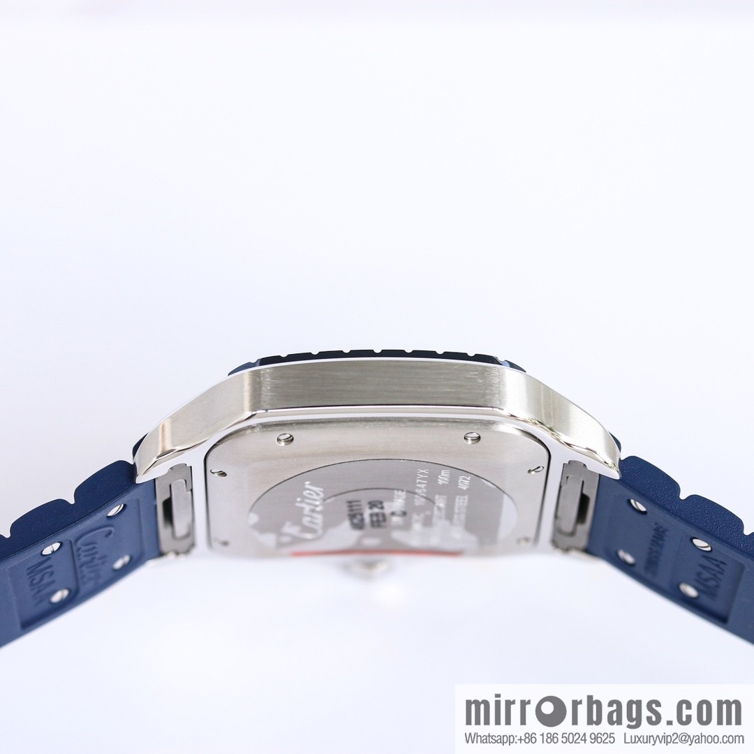 New GF Santos Tape Blue PVD Plated Bezel MIYOTA9015 Self-winding Movement