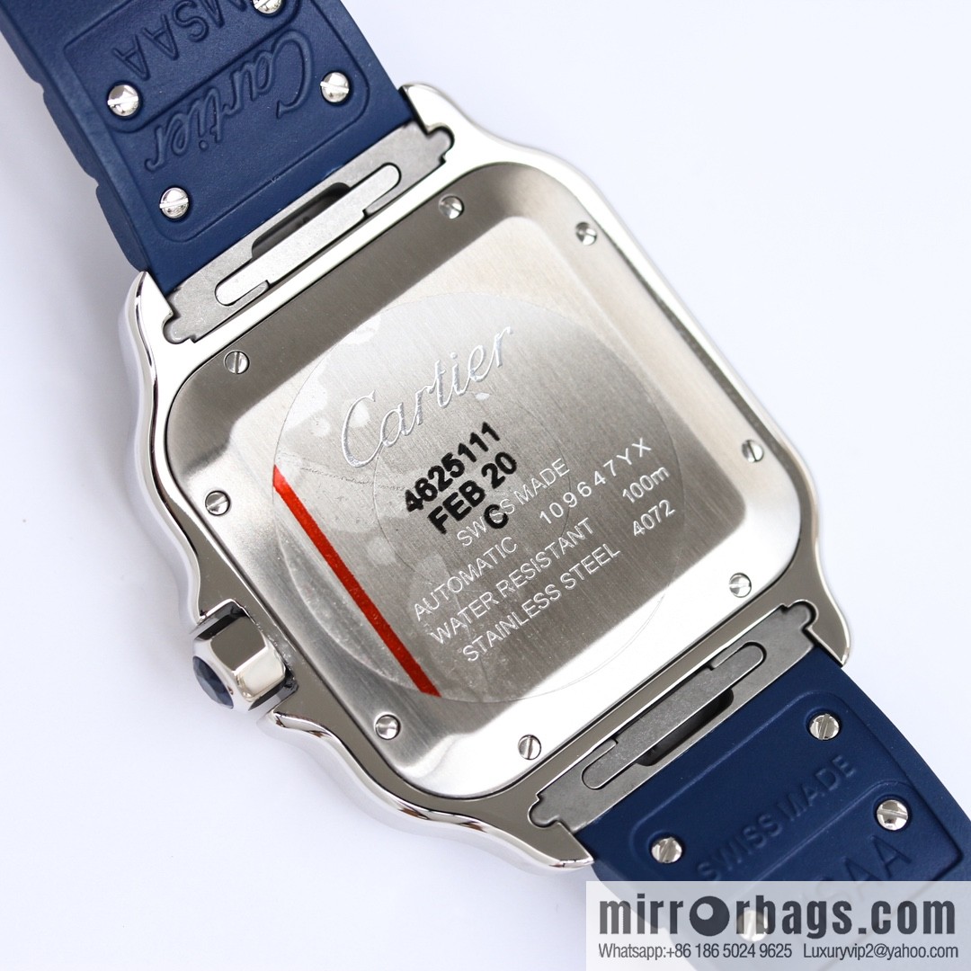 New GF Santos Tape Blue PVD Plated Bezel MIYOTA9015 Self-winding Movement
