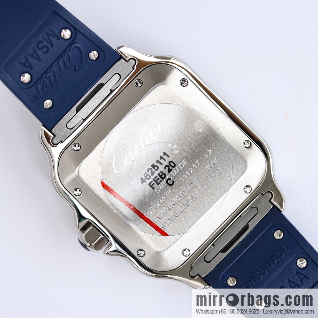 New GF Santos Tape Blue PVD Plated Bezel MIYOTA9015 Self-winding Movement
