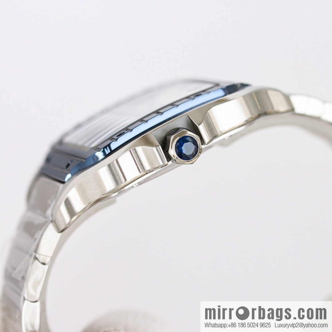 New GF Santos Tape Blue PVD Plated Bezel MIYOTA9015 Self-winding Movement