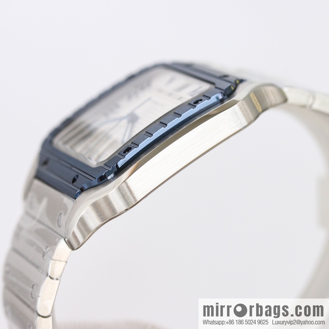 New GF Santos Tape Blue PVD Plated Bezel MIYOTA9015 Self-winding Movement