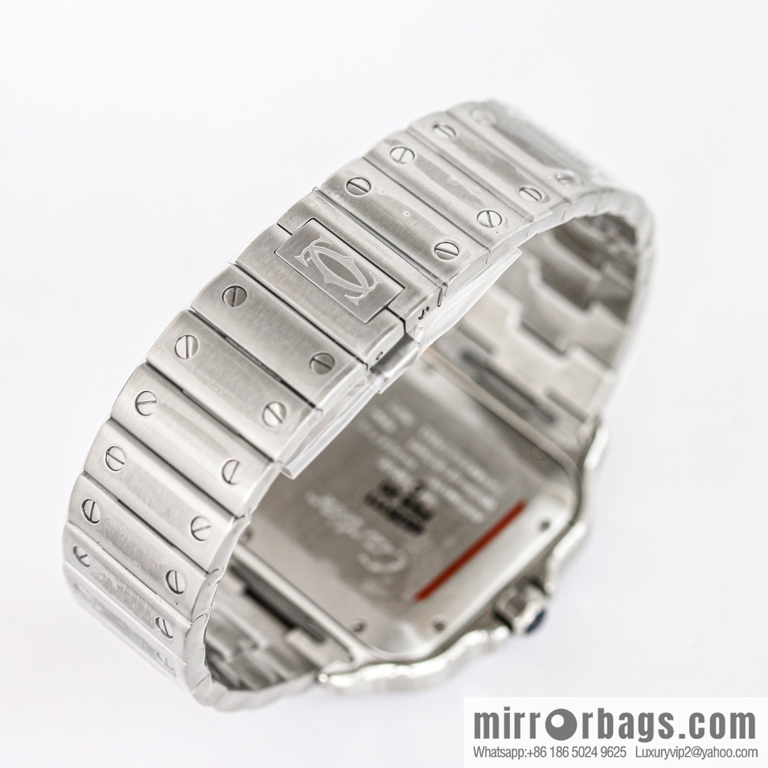 New GF Santos Tape Blue PVD Plated Bezel MIYOTA9015 Self-winding Movement