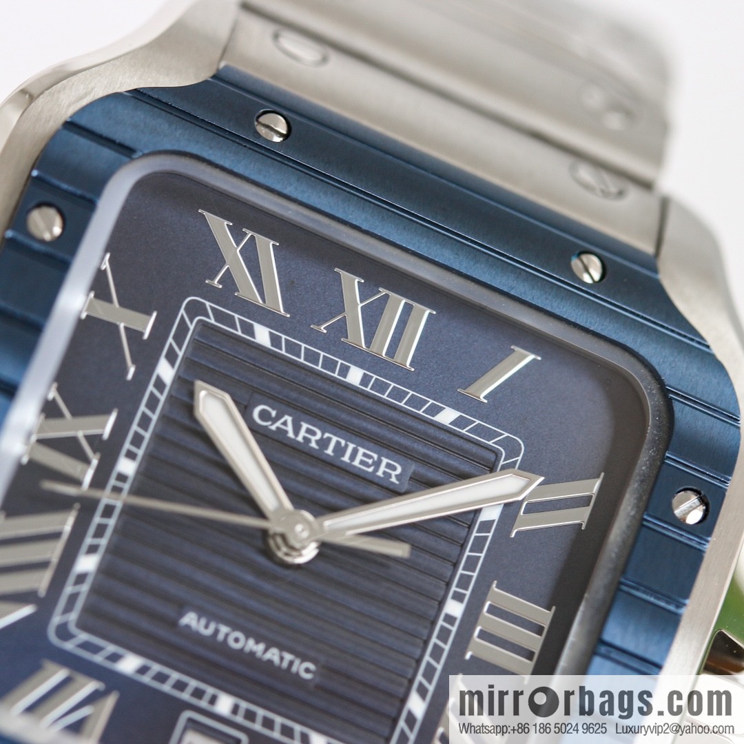 New GF Santos Tape Blue PVD Plated Bezel MIYOTA9015 Self-winding Movement