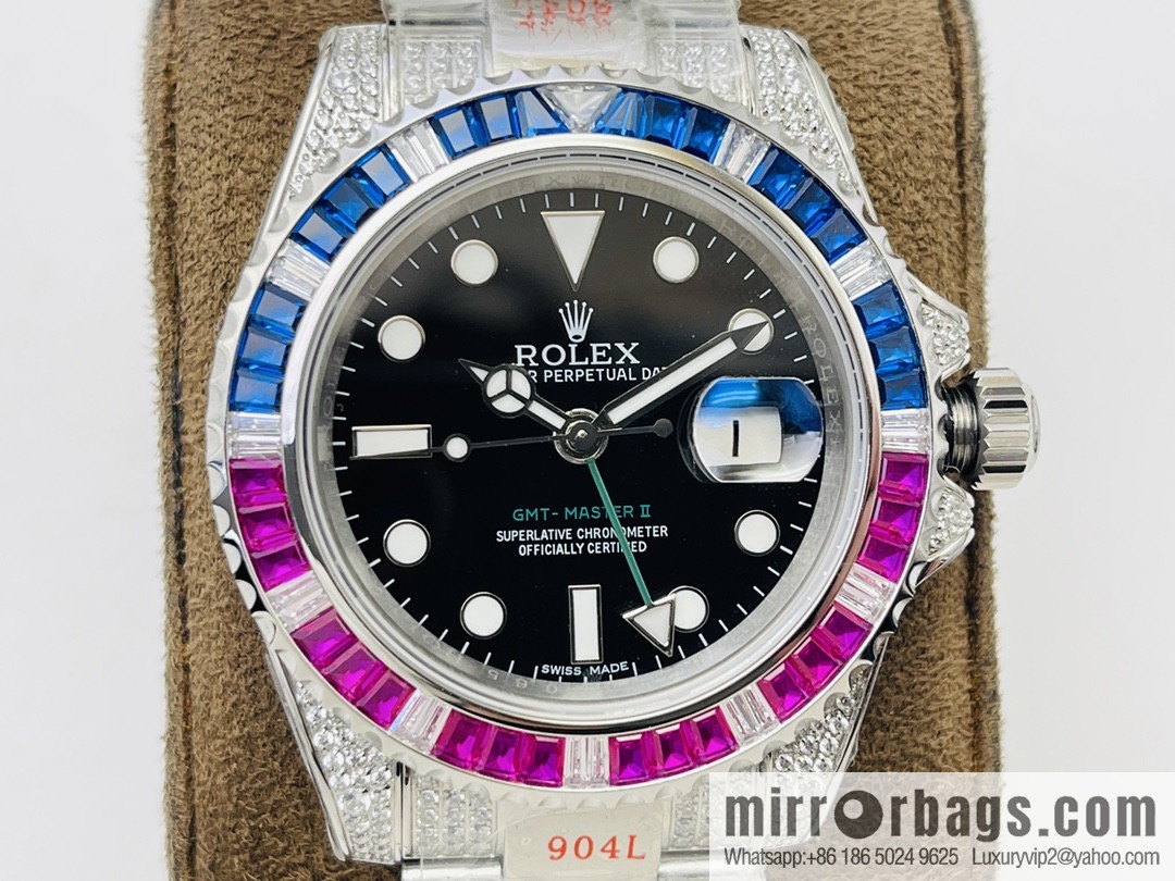 Rolex GMT II Rear Diamond Customized Edition Self-winding Movement Watch