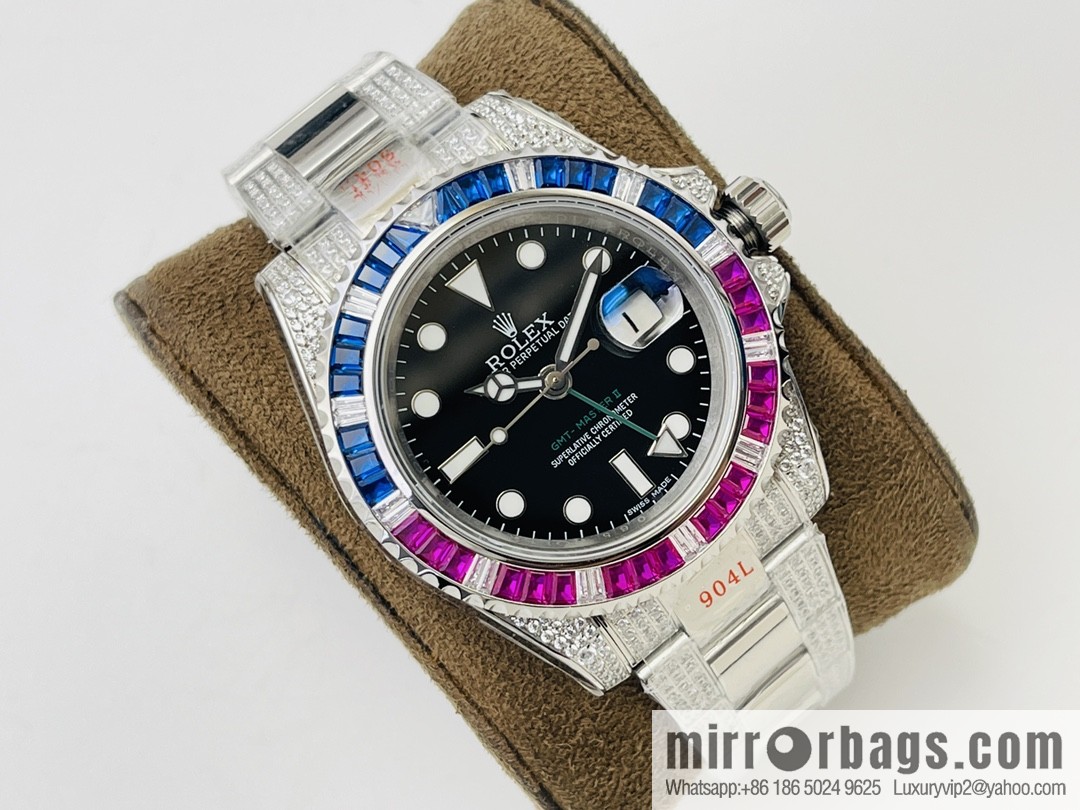 Rolex GMT II Rear Diamond Customized Edition Self-winding Movement Watch