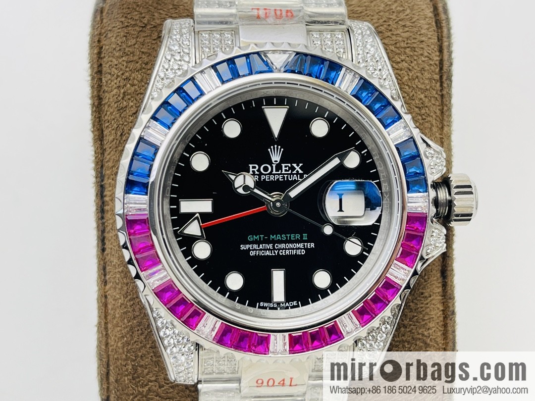 Rolex GMT II Rear Diamond Customized Edition Self-winding Movement Watch
