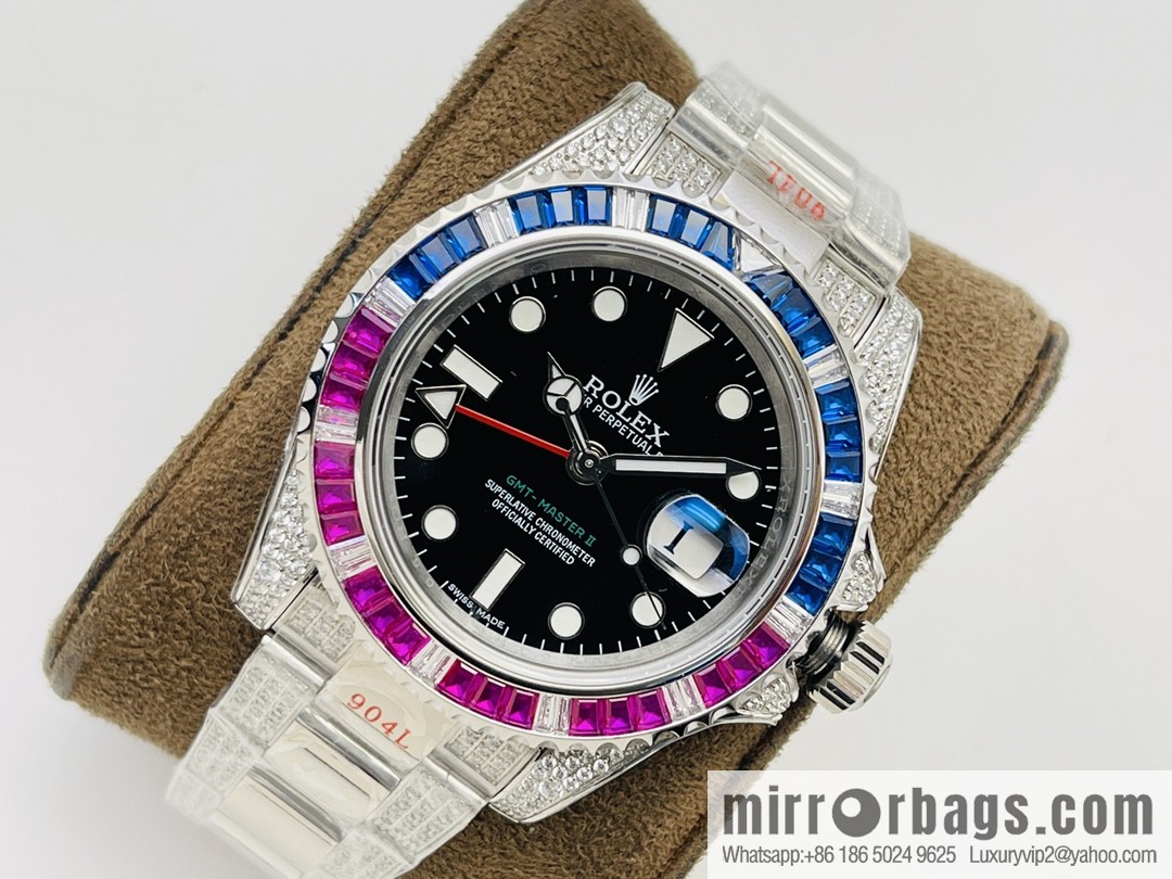 Rolex GMT II Rear Diamond Customized Edition Self-winding Movement Watch
