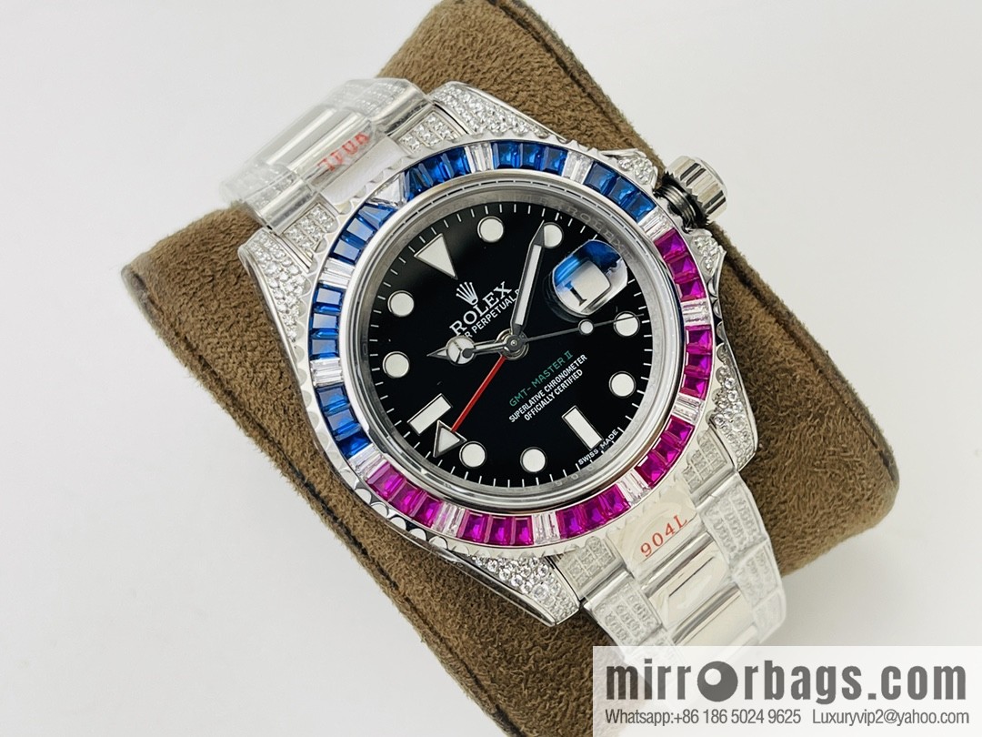 Rolex GMT II Rear Diamond Customized Edition Self-winding Movement Watch