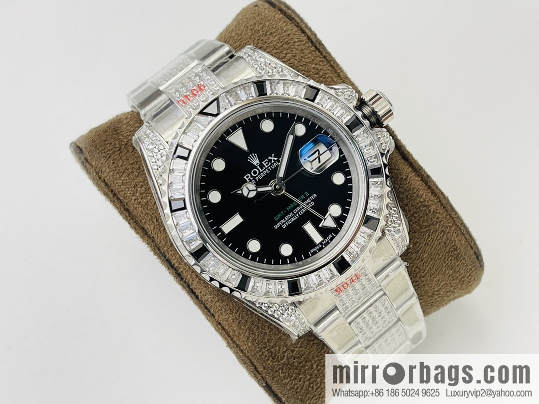 Rolex GMT II Rear Diamond Customized Edition Self-winding Movement Watch