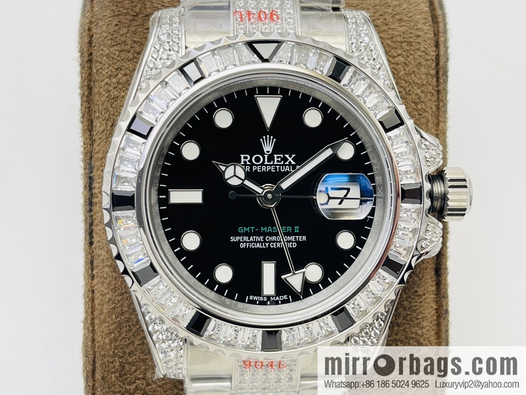 Rolex GMT II Rear Diamond Customized Edition Self-winding Movement Watch