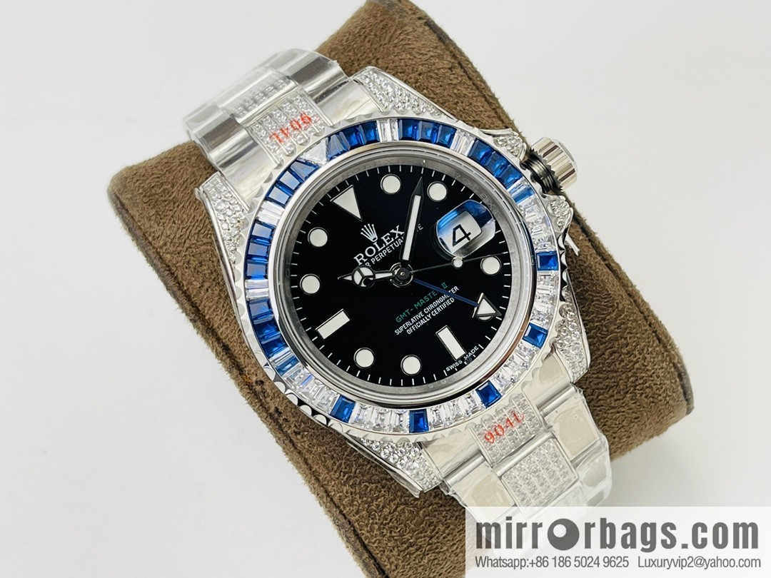 Rolex GMT II Rear Diamond Customized Edition Self-winding Movement Watch
